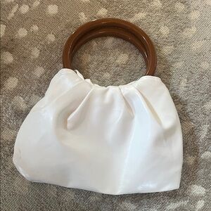 SHEIN White Clutch with Brown Handles